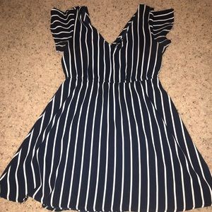 Blue & White Striped Mini Dress